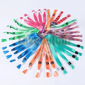 Modern style polyester festival event fabric wristband for wholesale
