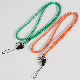 Woven logo cheap custom cord round polyester lanyard for keys