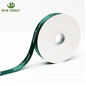 Custom polyester print satin label ribbon with your brand name logo