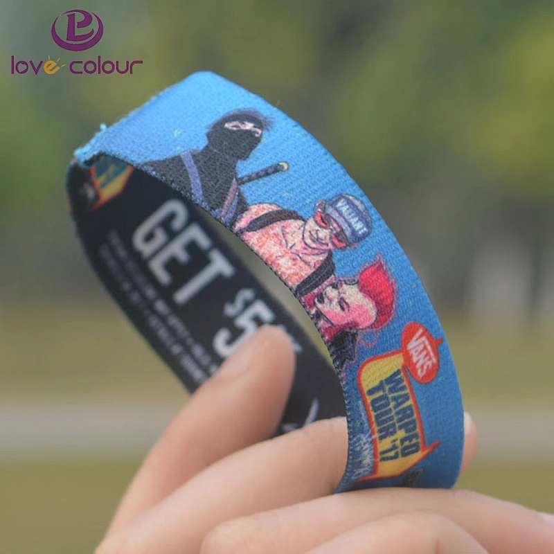 Free design elastic polyester wristband with customized logo for sport