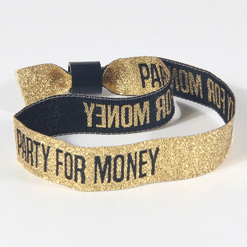 Custom concert using polyester woven wristbands in bulk