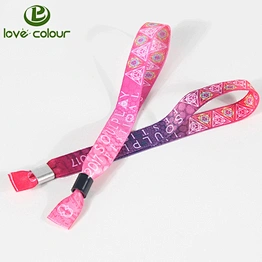 Custom festival style fabric wristband for wedding guests