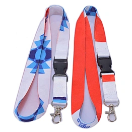 Wholesale Promotional Gift Custom Sublimation Heated Transfer Polyester Printed Logo Lanyard Strap For Card Holder