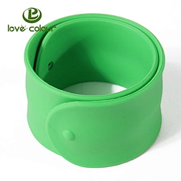 Customized printing silicon snap bracelet slap wristband for wholesale