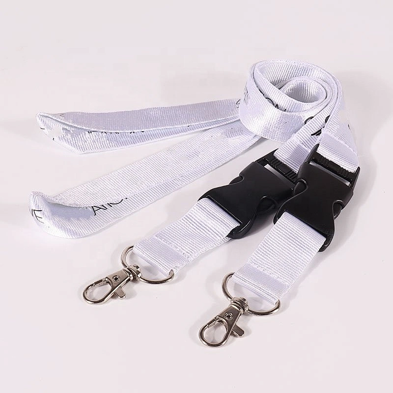 Lovecolour Custom Polyester White Silkscreen Lanyard with Waterproof Card Holder