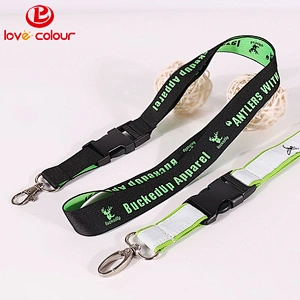 Custom polyester woven lanyard strap with embroidery logo