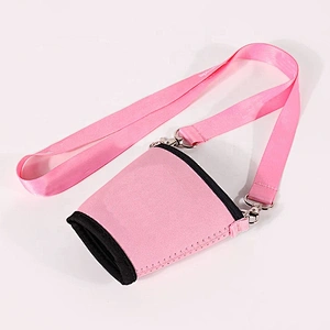 Custom wedding favor neoprene sleeves stubby can cooler with lanyard
