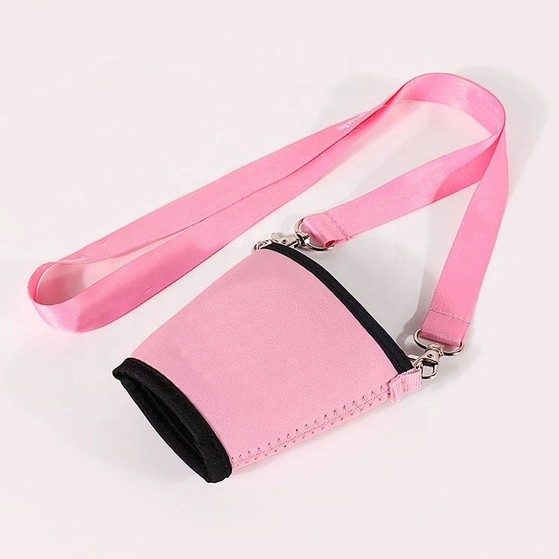 Custom wedding favor neoprene sleeves stubby can cooler with lanyard