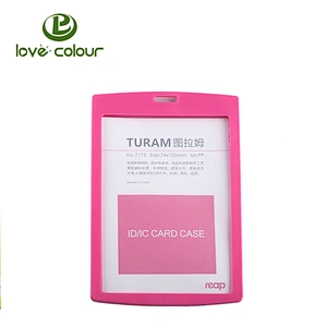 Popular custom color hard plastic id card holder for wholesale