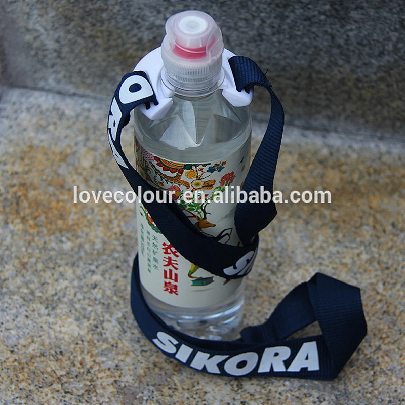 Cute water bottle holder lanyard/polyester adjustable neck strap