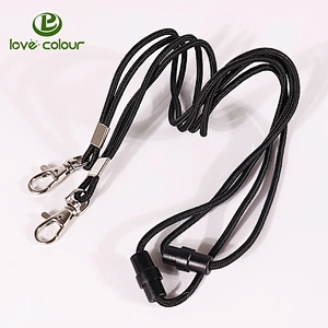 Polyester round cord rope lanyard custom