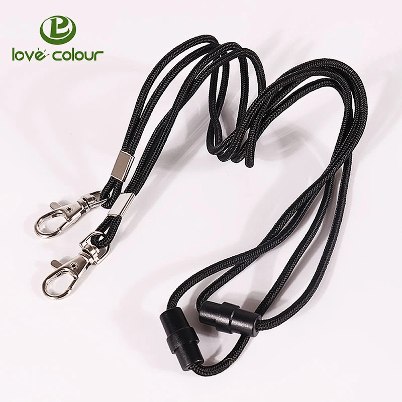 Polyester round cord rope lanyard custom