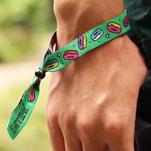 Custom fabric wrist band for event / festival woven wristband