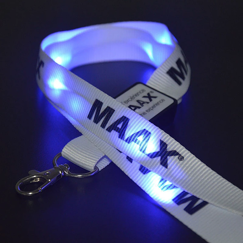 High quality polyester cheap custom led flashing lanyards for wholesale