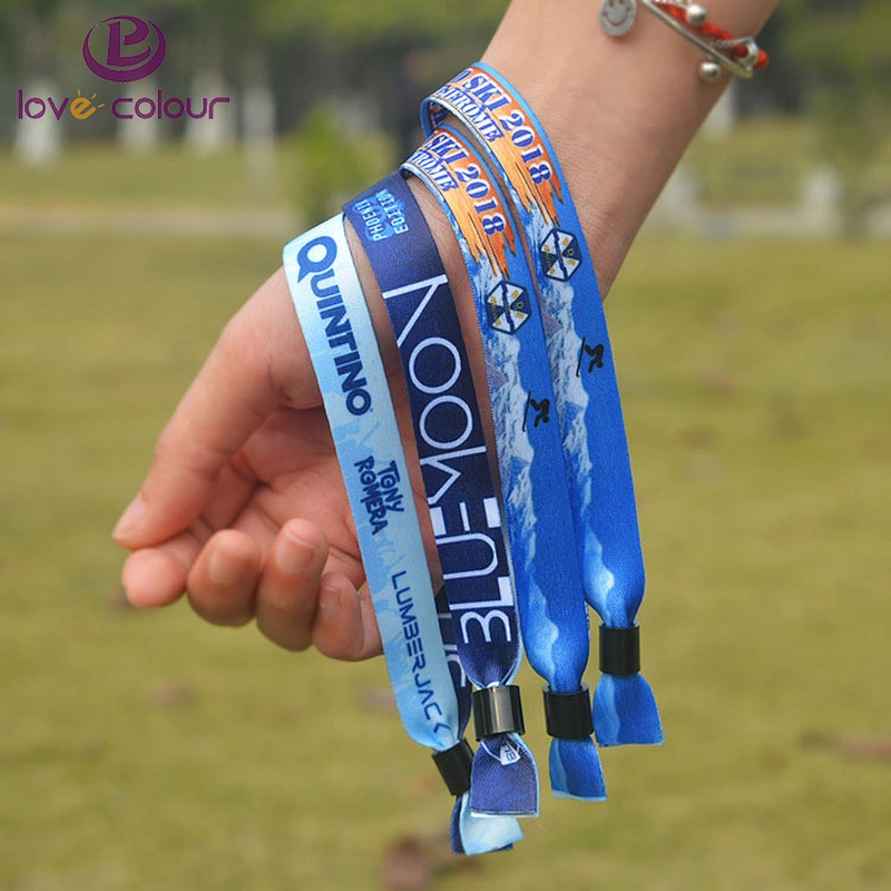 Popular polyester sublimation bracelet fabric concert textile wristband