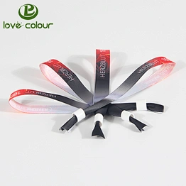 Factory Custom Satin Wristband Ribbon Printing Logo polyester Bracelet for Events