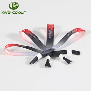 Factory Custom Satin Wristband Ribbon Printing Logo polyester Bracelet for Events