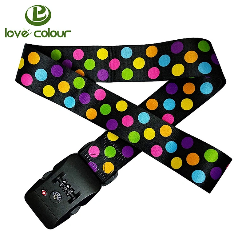New Custom Polyester Durable Combination Luggage Strap Belt With Lock For Travel