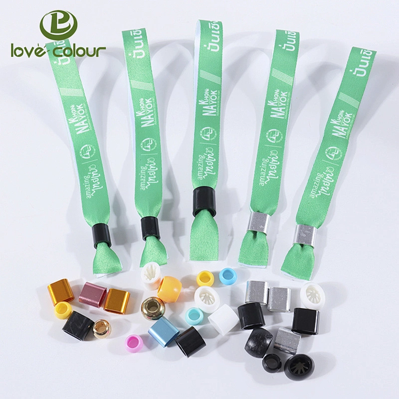 Cheap custom heat transfer bracelet fabric wristbands with security lock