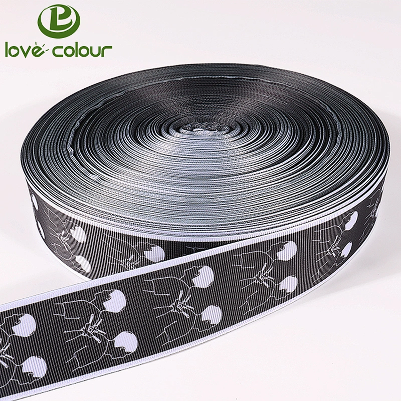 Polyester dot printing grosgrain ribbon
