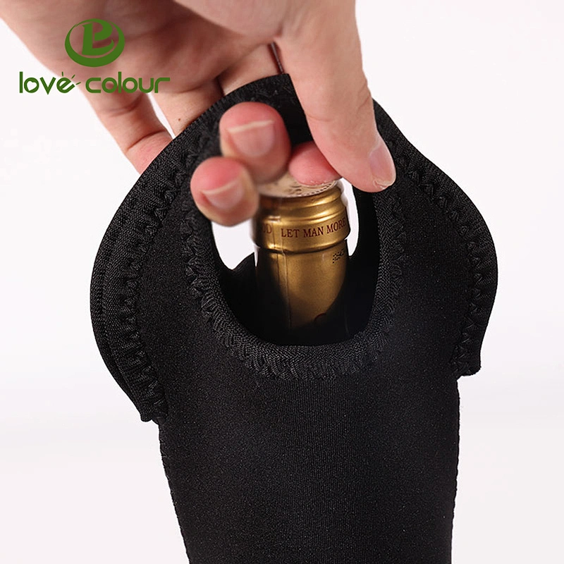 Custom White Neoprene 750ml Wine Bottle Holder Single Beer Cooler Bags