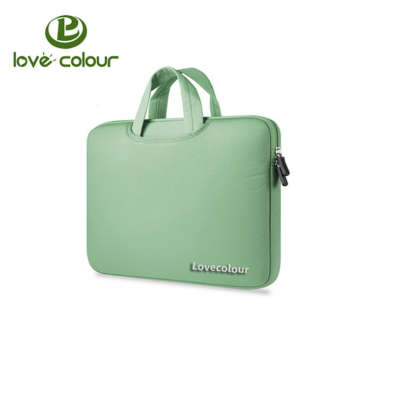 Custom red color laptop neoprene sleeve carrying bag