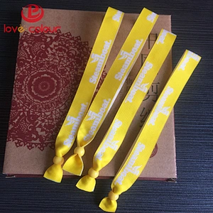 Custom polyester advertising promotional gift adjustable fastener wristband