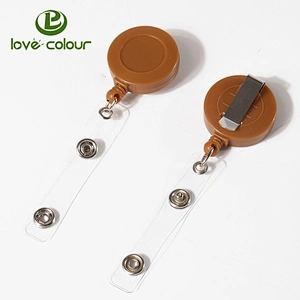 Factory custom retractable badge holder with epoxy sticker