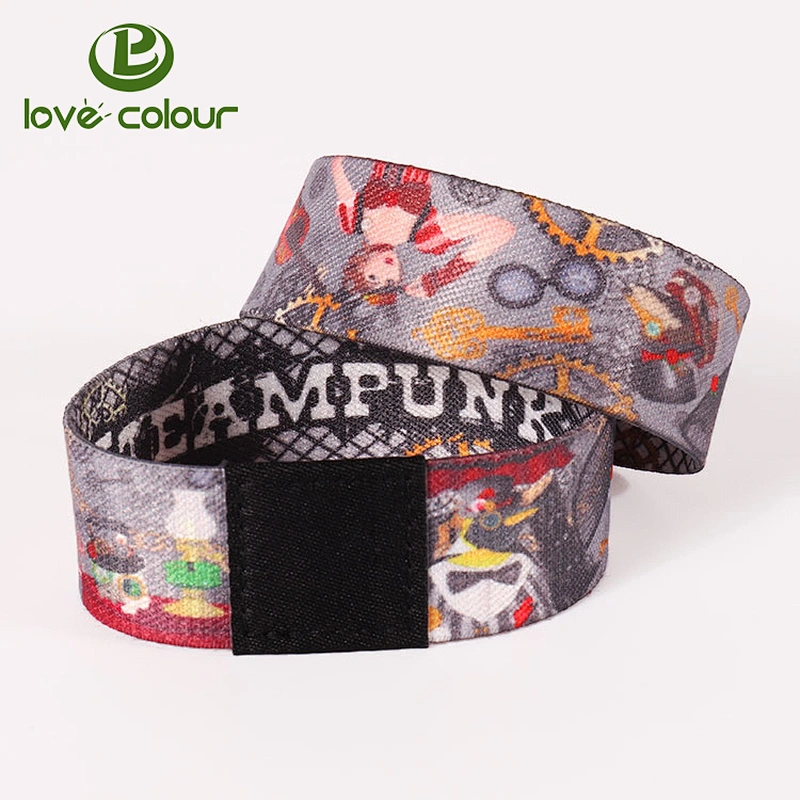 Good price elastic polyester wristbands souvenir gift wristband
