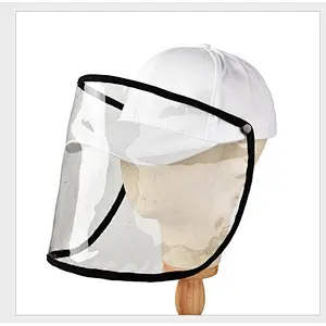 Custom cotton outdoor dust sun protection hats baseball caps with transparent face shield