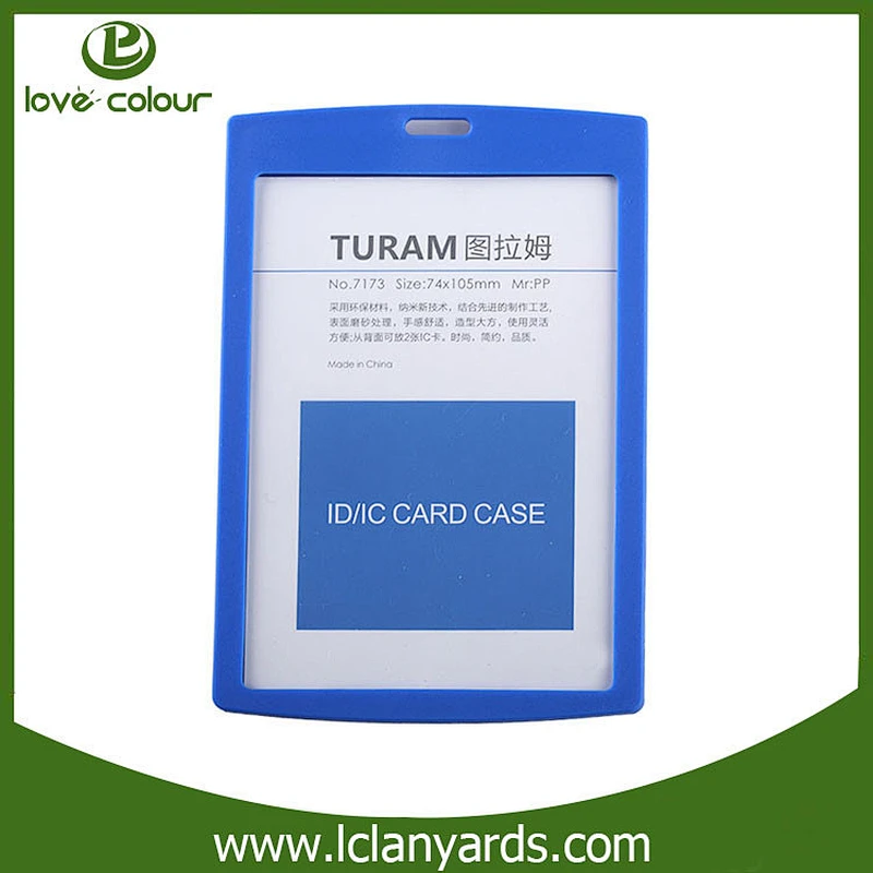 Plastic ID card holder vertical custom event name tag holder