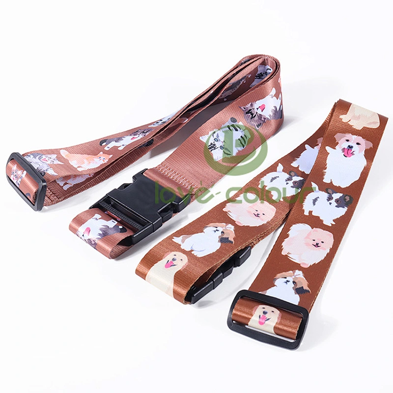 Custom Polyester Heavy Duty Adjustable Luggage Strap Suitcase Travel Belt