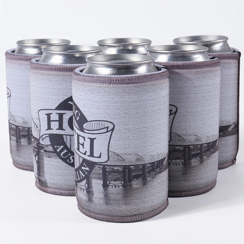 High Quality customized logo printing heat transfer neoprene beer can coolers party stubby holder
