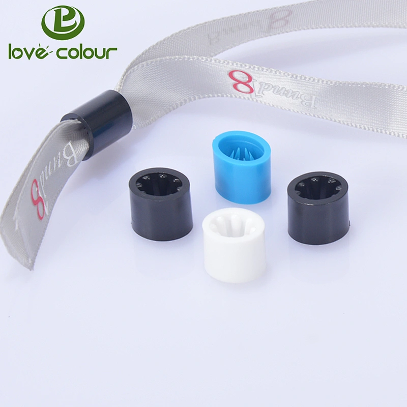 Cheap custom colorful satin festival wristband plastic clips
