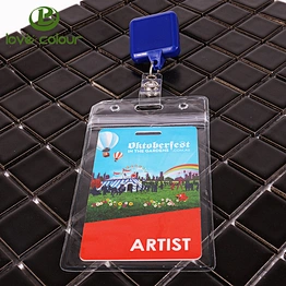 Custom plastic id name card holder for exhibition