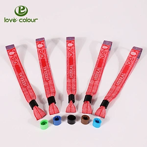 Polyester textile fabric wristbands custom made with barrel locks