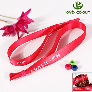 Cheap Printed Fabric/Polyester Satin Wristband/Bracelet For Events/night club
