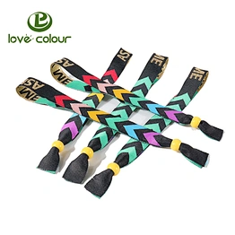 Promotional gift jacquard polyester wristband bracelet with custom logo