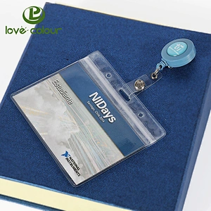 Custom soft PVC card holder for conference with badge reel