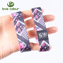 Fashionable custom elastic wristband printed bracelet polyester wristband