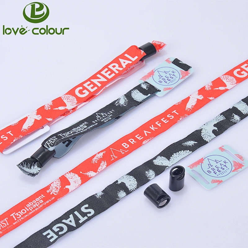 New custom polyester wristbands as tickets sublimation RFID fabric wristband