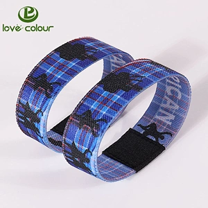 Polyester Elastic Woven rfid Bracelet Reusable Stretch wristband