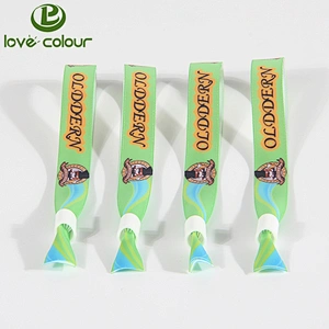 Factory Custom Satin Wristband Ribbon Printing Logo polyester Bracelet for Events