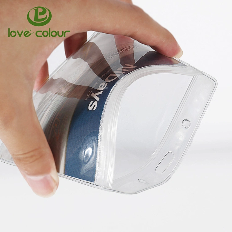 ID Card Name Badge Holder Transparent Plastic PVC Vertical Sleeve Waterproof