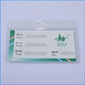 Vertical ID Badge Holders Sealable Waterproof Transparent Plastic Card Holder