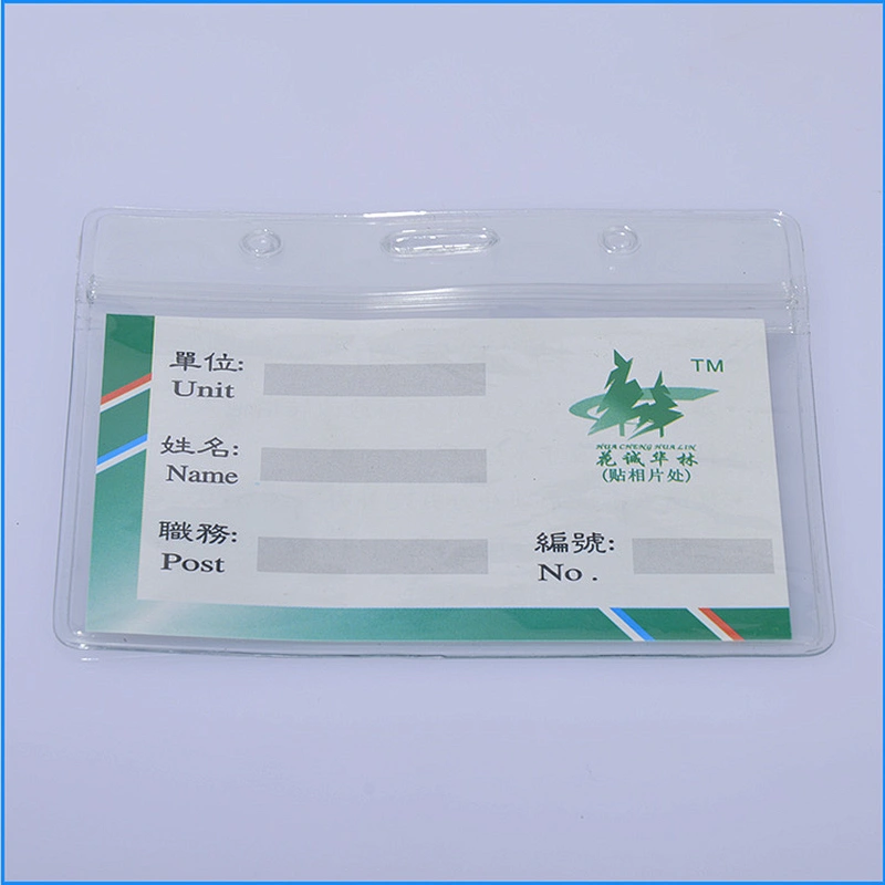 Vertical ID Badge Holders Sealable Waterproof Transparent Plastic Card Holder