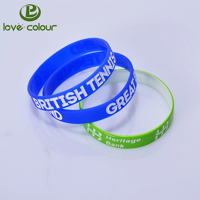 Custom new rubber silicone wristbands with printing your logo or text