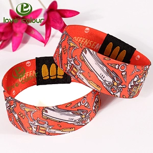 Popular customized fabric cloth elastic wristband for sport event with RFID