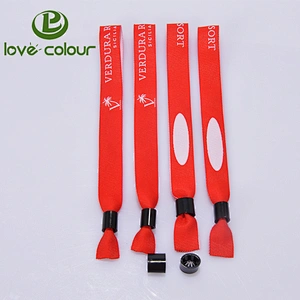 Popular custom logo polyester fabric cloth wristband for music event