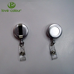 Custom Retractable Reel Chrome Badge ID Card Holder